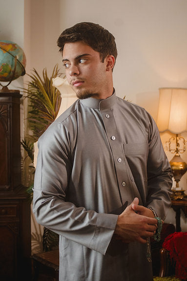 Al-Aseel Winter Thobe Silver