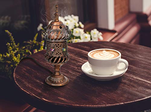 Attar Mist Carousel Electric Incense Burner - Metalic Bakhoor Burner Holder | Oud Frankincense Resin Burner (Mabkhara) | for Office & Home Decor | Ideal for Yoga, Spa & Aromatherapy (Copper)