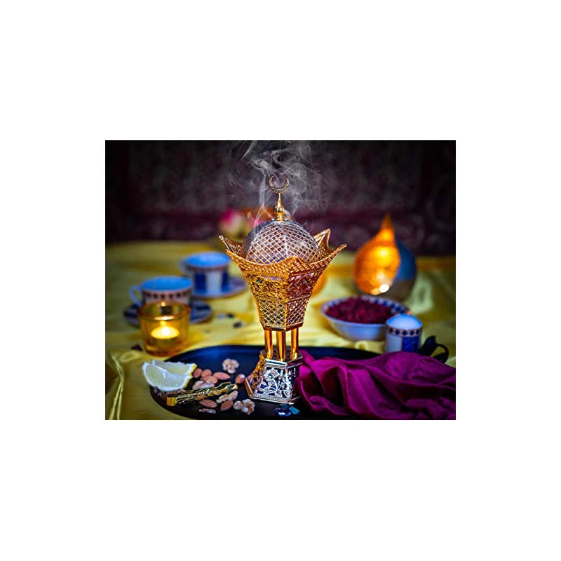 AM Regulator Electric Incense Burner - Oud Frankincense Resin Burner with Adjustable Timer - Hilal (Rose Gold)