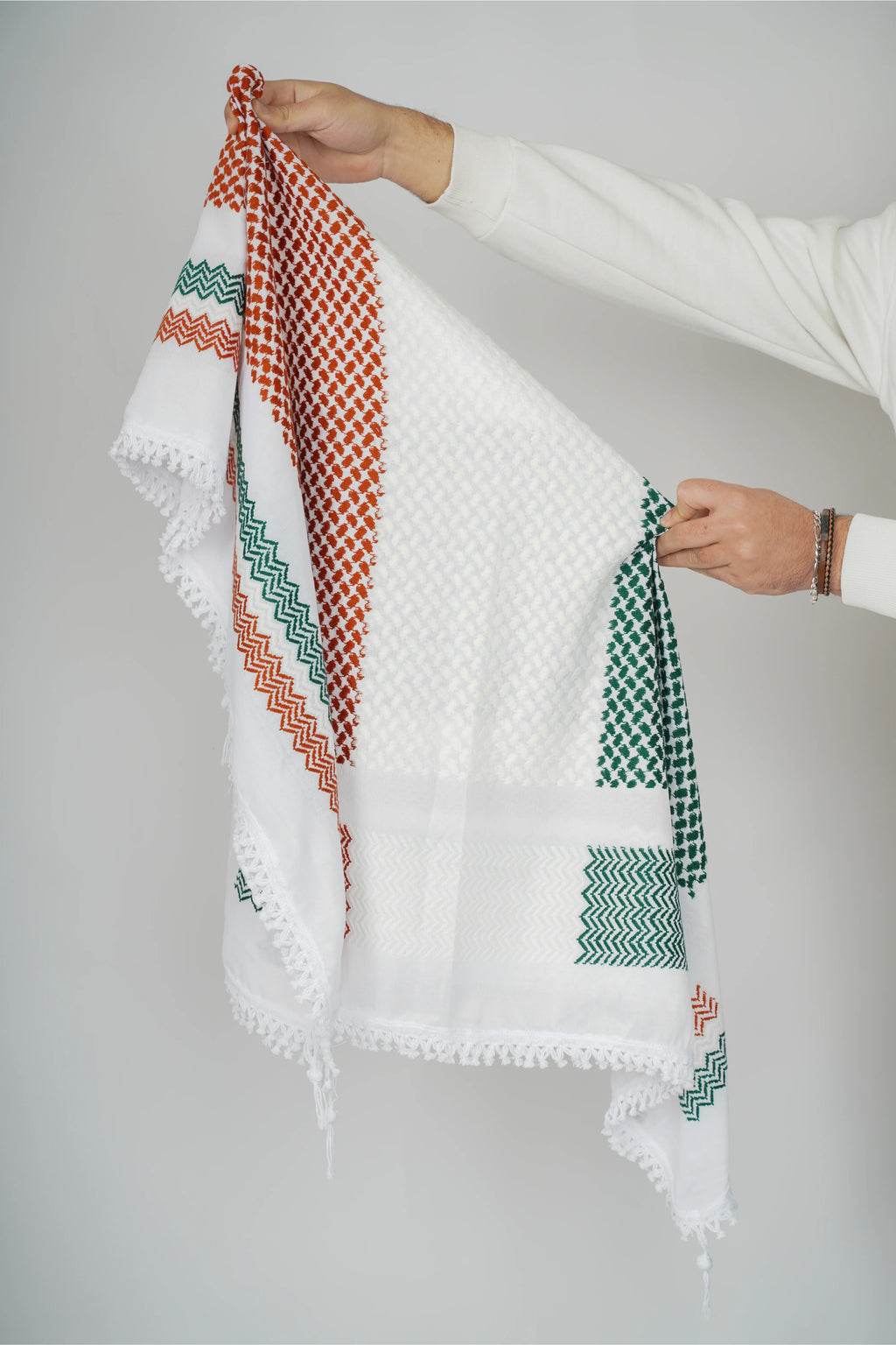 Green and Red Nablus Kufiya