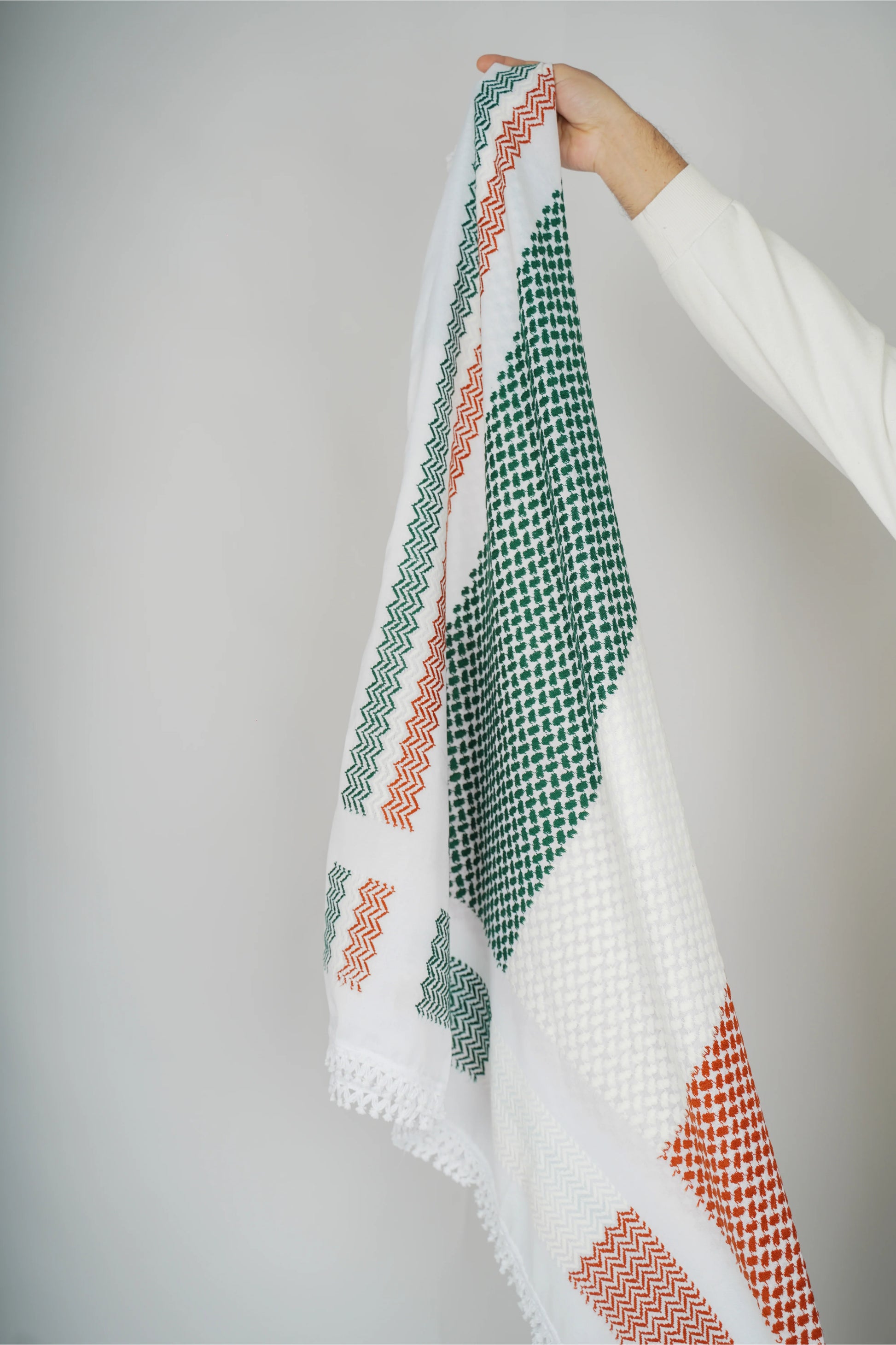 Green and Red Nablus Kufiya