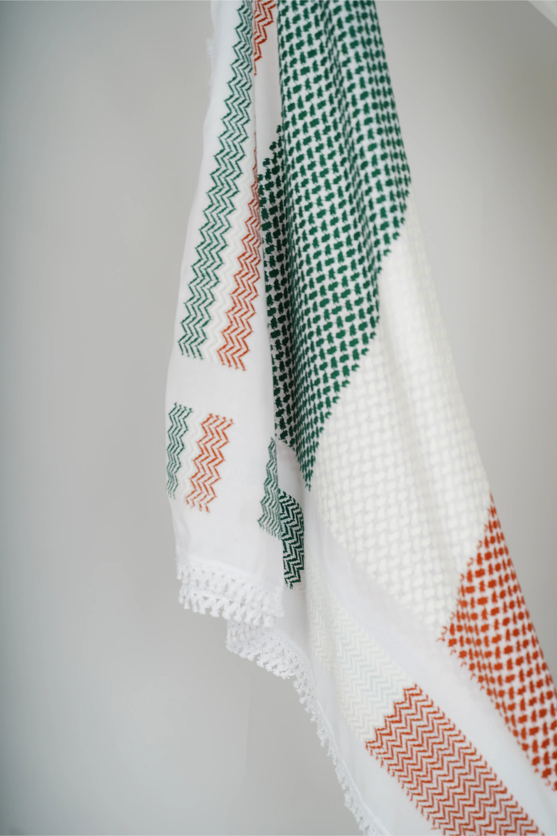 Green and Red Nablus Kufiya