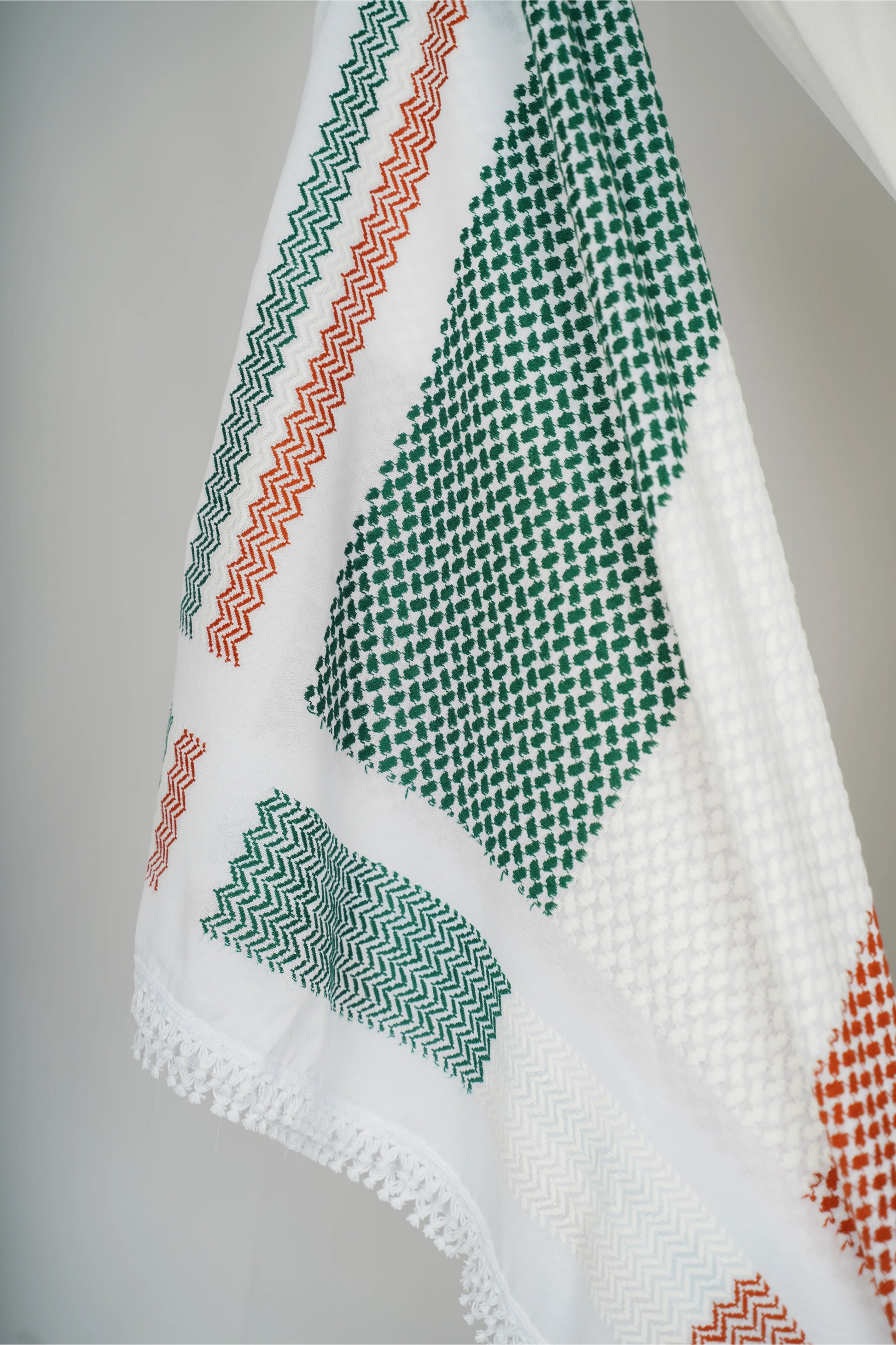 Green and Red Nablus Kufiya