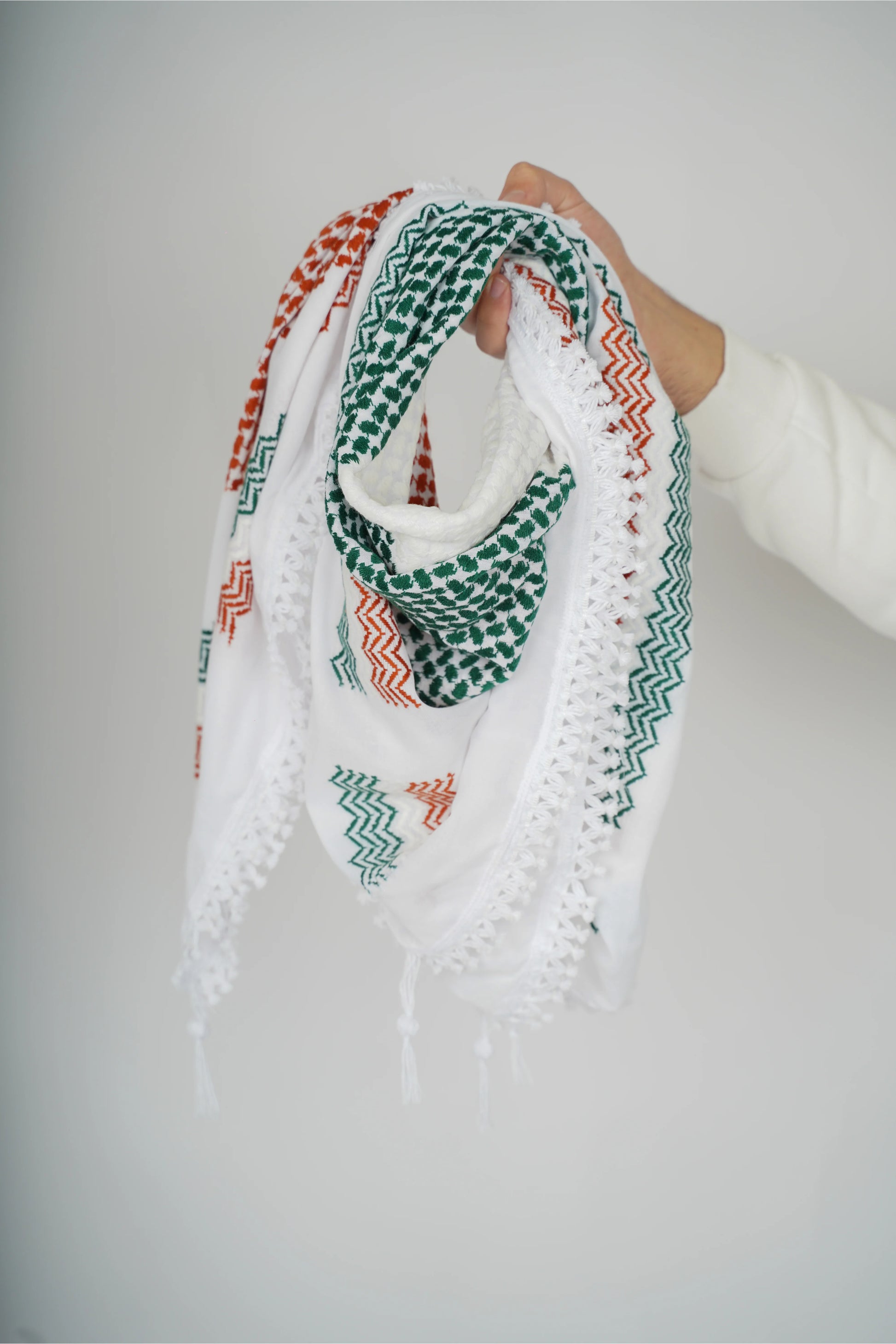 Green and Red Nablus Kufiya