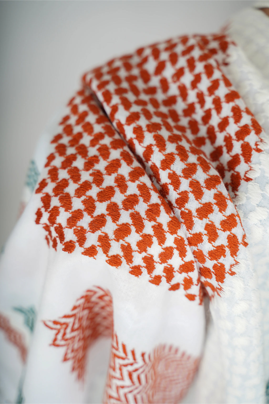 Green and Red Nablus Kufiya