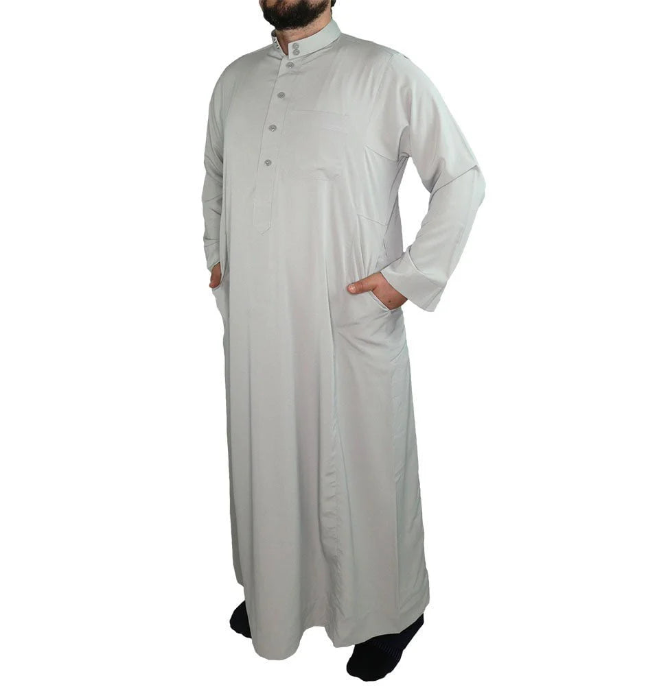 Men's Full Length Long Sleeve Islamic Thobe - White