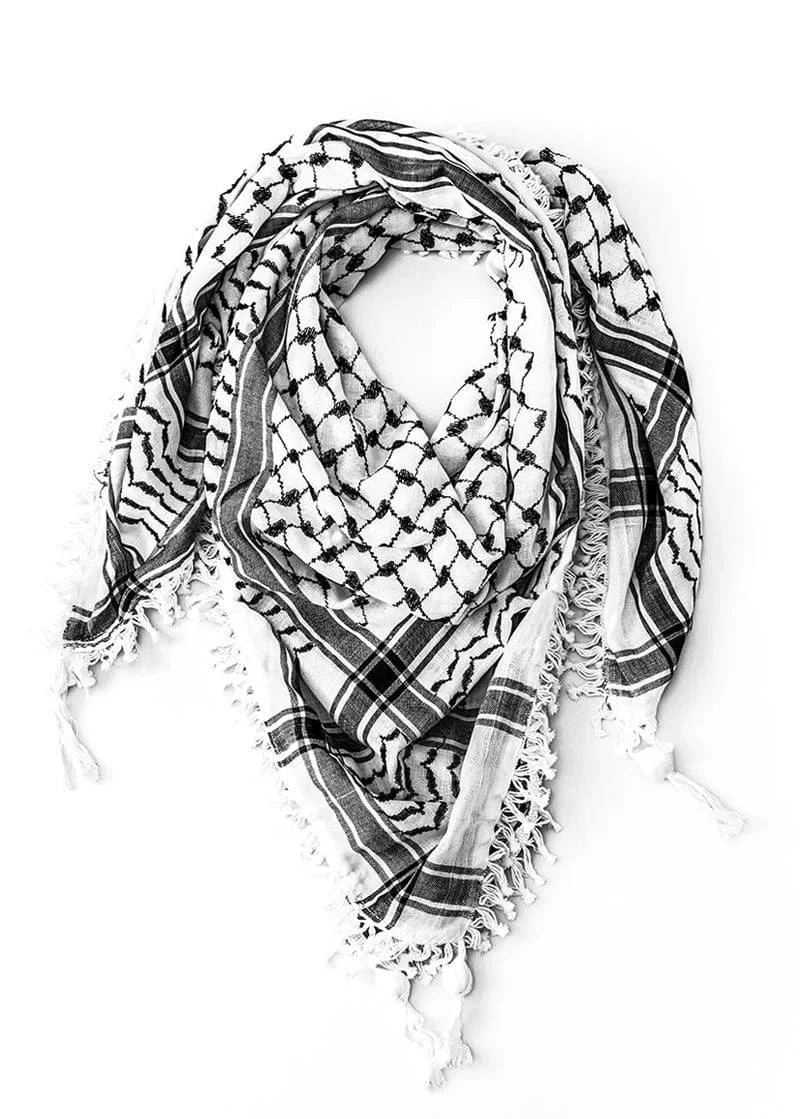 White and Black Nablus Kufiya