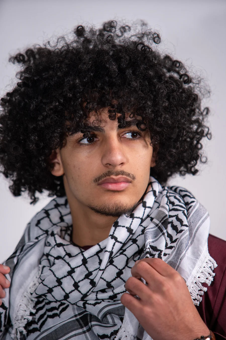 White and Black Nablus Kufiya