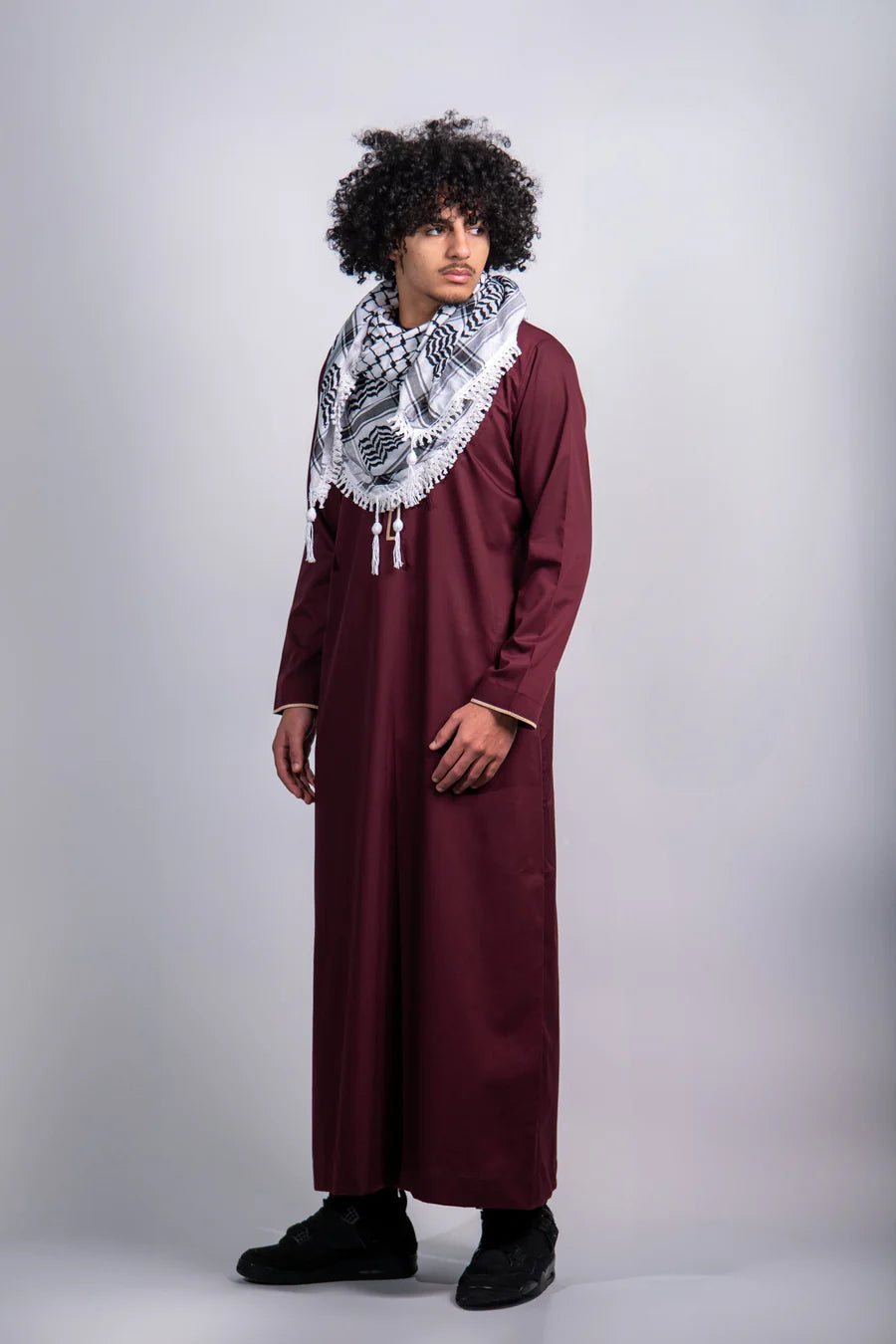 White and Black Nablus Kufiya