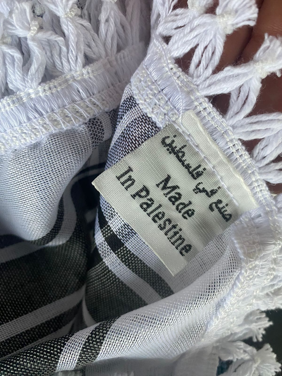 White and Black Nablus Kufiya